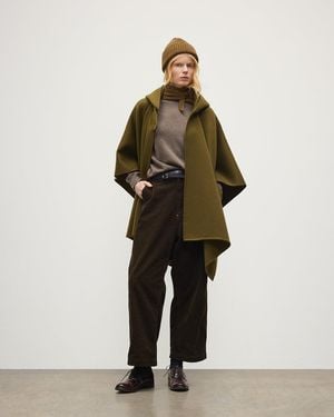 Johnstons of Elgin Hoolie Hooded Cashmere Cape - Natural