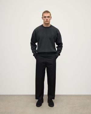 Johnstons of Elgin Relaxed Milano Stitch Charcoal Jumper - Black