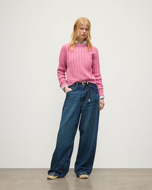 Johnstons of Elgin Lecht Cashmere Crew Jumper - Pink