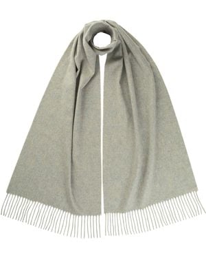 Johnstons of Elgin Wide Light Cashmere Scarf - Green
