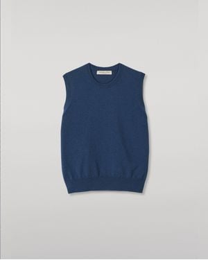 Johnstons of Elgin Iris Classic Cashmere Tank - Blue