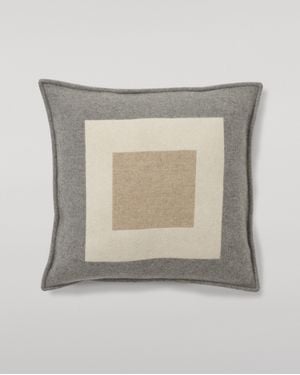 Johnstons of Elgin Art Geometric & Cashmere Cushion - Gray