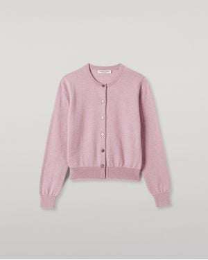 Johnstons of Elgin Iris Light Classic Cashmere Cardigan - Pink