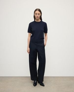 Johnstons of Elgin Classic Cashmere Dark T-Shirt - Blue