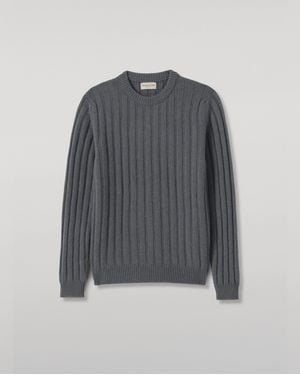 Johnstons of Elgin Peel Mid Cashmere Sweater - Grey