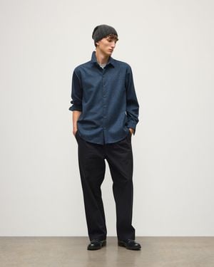 Johnstons of Elgin Corrie Twill Overshirt - Blue