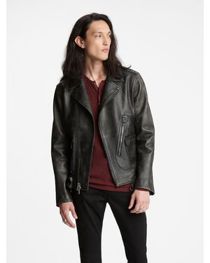 John Varvatos Led Zeppelin Leather Biker Jacket - Black