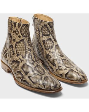 John Varvatos Lewis Slant Zip Boot - Brown