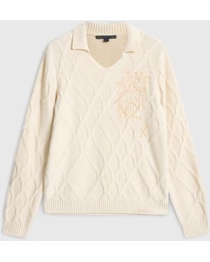 John Varvatos Robin Sweater Polo - Natural