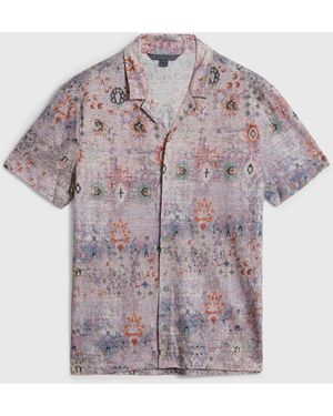 John Varvatos Espino Camp Shirt - Purple