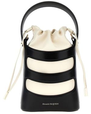 McQueen The Rise Mini Bucket Bag - Black