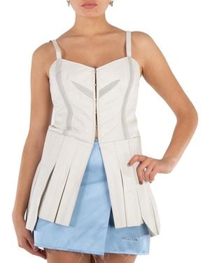 1017 ALYX 9SM Ladies Leather Corset Top, Brand Size 40 (Us - White