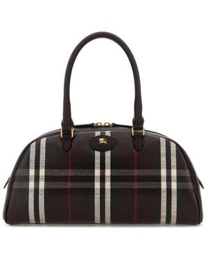Burberry Printed Canvas Medium Highlands Handbag - Black