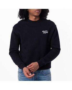 Maison Kitsuné Embroidered Logo Cotton Sweatshirt - Black