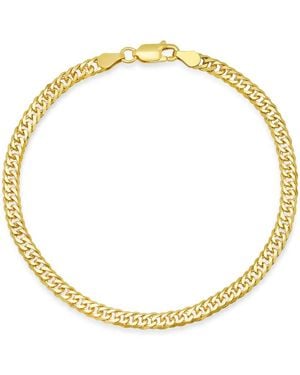 Kylie Harper Italian 14K Over 8.5" Miami Cuban Double Curb Chain Bracelet - Metallic