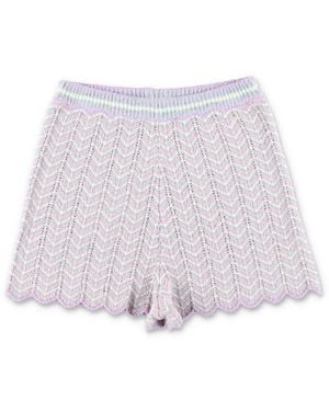 Zimmermann Girls Halliday Striped Knit Shorts, Size 4Y - Purple