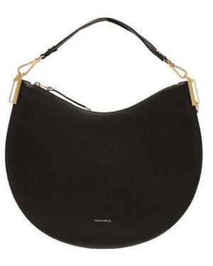 Coccinelle Double Grainy Leather Shoulder Bag - Black