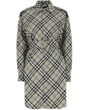 Burberry Check Cotton Shirt Dress, Brand Size 10 Us - Gray