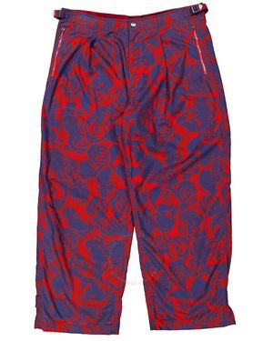 Burberry Rose Print Cotton Pants - Red