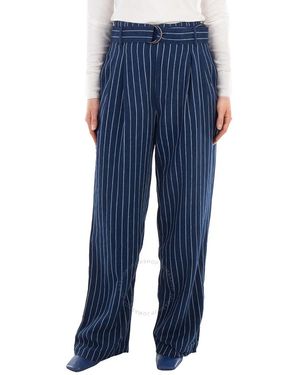 Polo Ralph Lauren Pinstripe Wide-Leg Pants - Blue