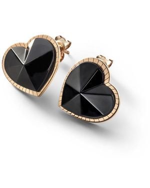 Baccarat 18K Plated On Sterling, Crystal Heart Earrings 2812897 - Black