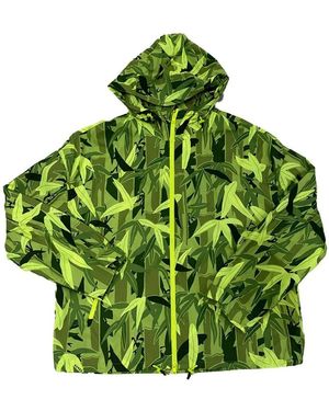 KENZO Drawstring Hood Windbreaker Jacket - Green