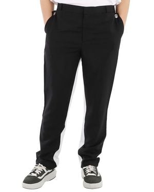 Burberry Logo Two-tone Mohair-blend Track Pants - Black