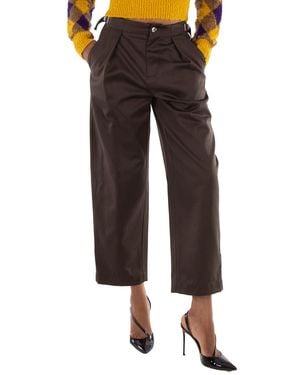 Burberry High-Waist Cropped Cotton Pants, Brand Size 6 Us - Black