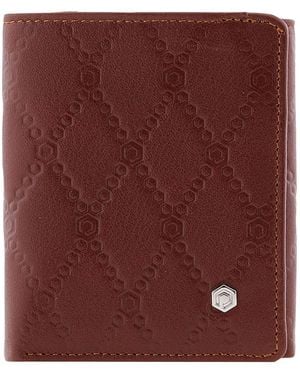 Picasso and Co Leather Wallet- Tan - Red