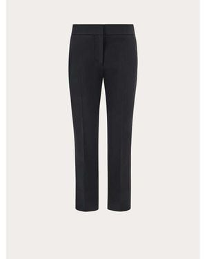 Ferragamo Wool Blend Trousers, Brand Size 44 (Us - Blue