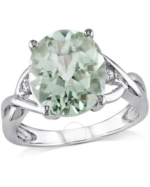 Amour 4 1/3Ct Tgw Oval Cut Quartz And Diamond Accent Ring - Metallic