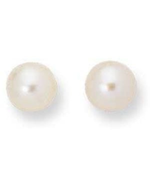 Tresorra 14K Pearl Stud Earrings - White