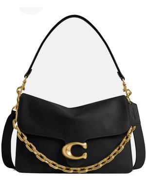 COACH Chain Tabby Leather Shoulder Bag 30 - Black