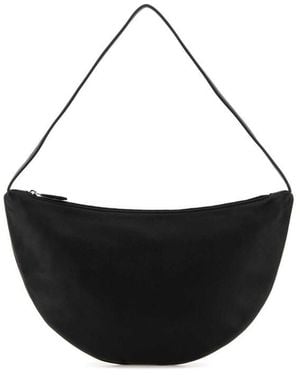 The Row Leather Small Izzy Shoulder Bag - Black