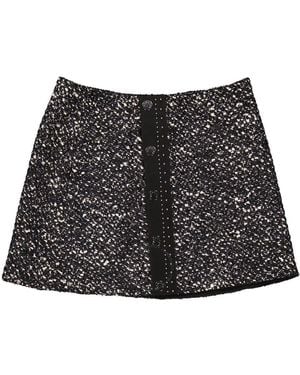 Moncler Tweed Buttoned Mini-skirt - Black