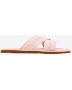Ferragamo Ferragamo Ladies Laurene Logo Slides - Pink