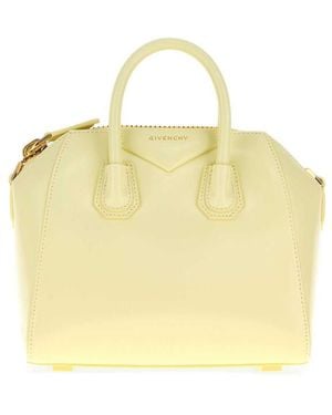 Givenchy Cream Leather Mini Antigona Handbag - Yellow