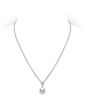 Mikimoto Classic South Sea Cultured Pearl Necklace, 18K With Diamond - Metallic