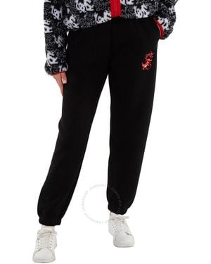Lacoste Printed Reversible Pique Fabric Track Trousers - Black