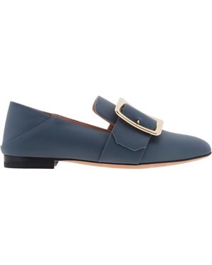 Bally Bell Du Jour Janelle Leather Loafers, Brand Size 34 Us Size 3.5 - Blue