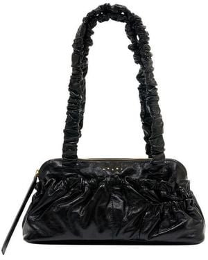 Marni Gathered Ew Shoulder Bag - Black