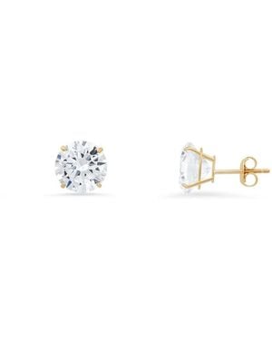 Kylie Harper 10K Petite 4Mm Round-Cut Cubic Zirconia Cz Stud Earrings - Metallic