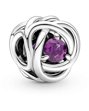 PANDORA Symbols Ladies Sterling February Eternity Circle Charm - Metallic