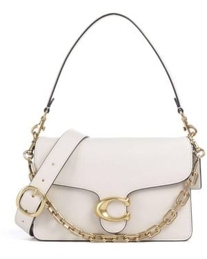COACH Chain Tabby Leather Shoulder Bag - Natural