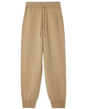 Burberry Wool Blend Jogging Trousers - Natural