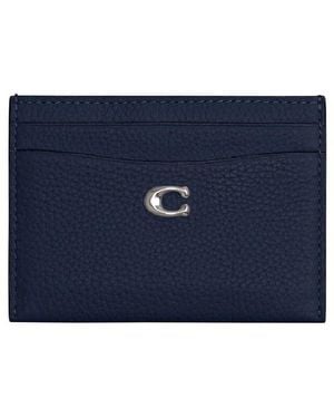 COACH Signature Leather Card Case - Blue