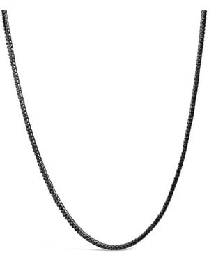 Haus of Brilliance Sterling Onyx Tennis Necklace - Metallic