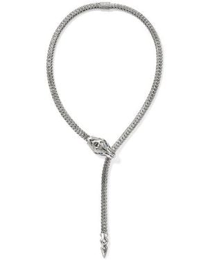 John Hardy Naga Y Necklace, Sterling, Diamonds, 7.5Mm - Brown