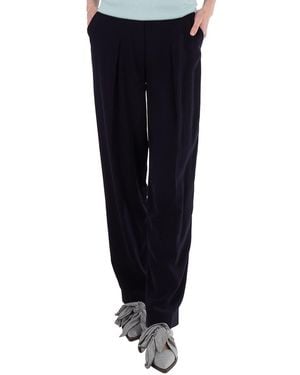 Victoria Beckham Ladies Midnight Slim Front Pleat Trousers - Blue