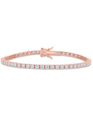 Amour 5 1/10 Ct Dew Created Moissanite Tennis Bracelet - Pink